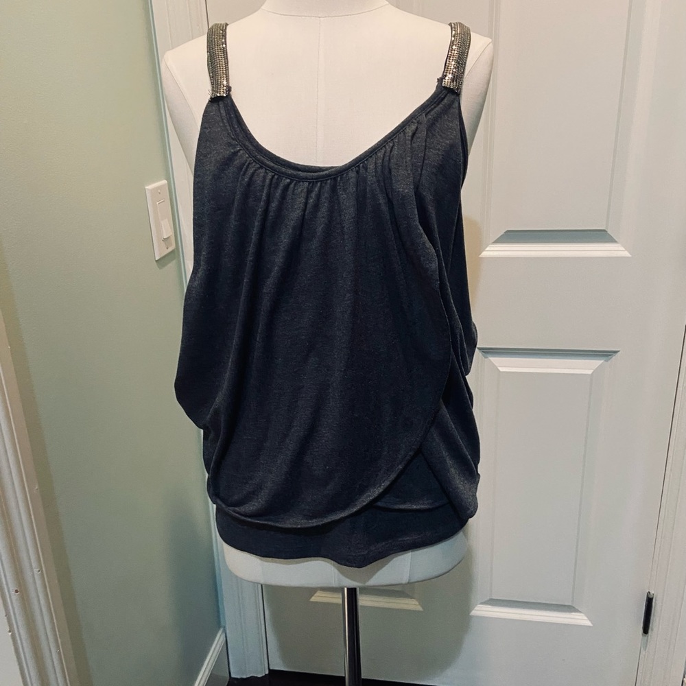 Ella Moss New Years Eve Heather grey tank with some bling!